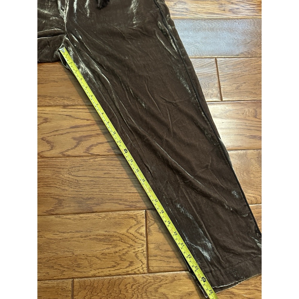 Anthropologie Elevenses Womens M Brown Velvet Pants Tassel Elastic Waist Jogger - Picture 6 of 13
